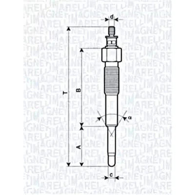 Imagen de MAGNETI MARELLI 062900041304 Bujía de precalentamiento 11V 10A M10X1,25 TOYOTA: Camry II Familiar, Corolla VIII Avensis I Berlina