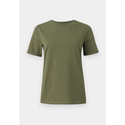 Imagen de Pieces Pcria FOLD UP Solid TEE Camiseta básica, Mujer, Talla: Large, Deep lichen green