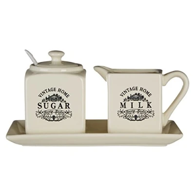 Imagen de Premier Housewares Juego de azucarero y Jarra Leche, Color Crema