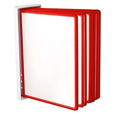 Imagen de LEVIATAN Sistema de paneles pared con 10 pantalla A4 Soporte para Expositor Rojo