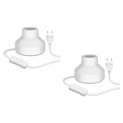 Imagen de ledscom.de 2 piezas Lámpara de mesa TIX, interruptor, porcelana, blanco, 1x E27 máx. 300W