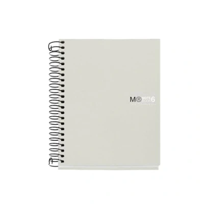 Imagen de Miquelrius Cuaderno A6 Notebook The Original, 6 franjas de colores, Cubierta polipropileno opaco, Tamaño 105 x 148 mm, Sin taladros, 150 Hojas 70 g/m², Cuadrícula 5 Color Gris