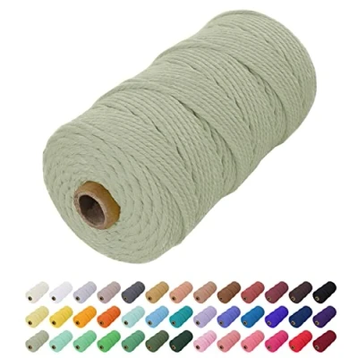Imagen de Uiopa Hilo Macrame 2mm x 200m, Cuerda de Algodon Natural Cordel, Manualidades para DIY Pared, Cortina, Colgar Plantas, Decoracion Dormitorio (Frijol verde)