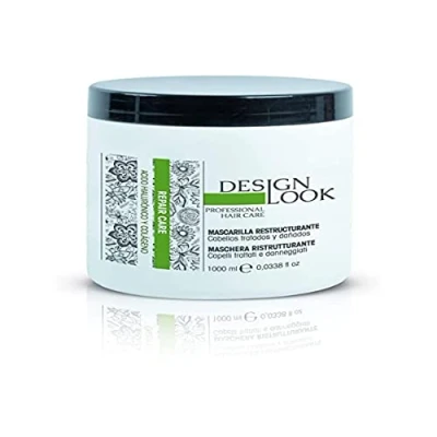 Imagen de DESIGN LOOK MASCARILLA REESTRUCTURANTE Acido HIALURONICO Y COLAGENO Repair Care 1000ML, Negro, Estandar