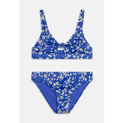 Imagen de Roxy Shadow Floral Bralette Bikini para niños, Talla: 6a, Dazzling blue/coastline ditsy