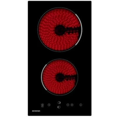 Imagen de INFINITON Placa Vitroceramica VITRO A25F, 2 Zonas, 9 Niveles de potencia, Modo Boost, Control táctil, Luz calor residual, Bloqueo intantíl