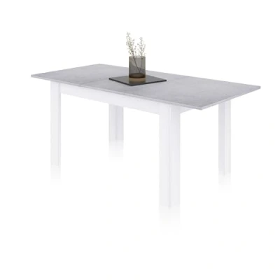 Imagen de duehome Mesa de Comedor Extensible, Rectangular, Modelo Danna, Acabado en Blanco Artik y Cemento, Medidas: 140 190 cm (Largo) x 90 (Ancho) 78 (Alto)