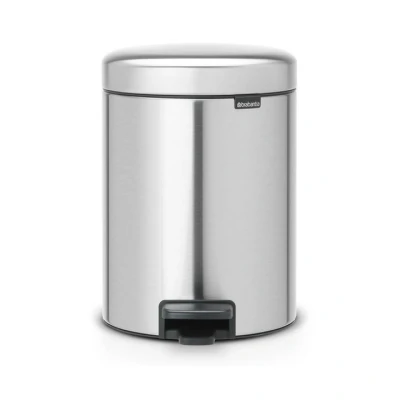 Imagen de Brabantia NewIcon Cubo de basura pedal 5 litros, color acero mate anti huellas