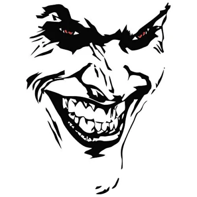 Imagen de Finest Folia Joker Pegatina 10 x 7 cm Why so serious con texto en alemán para coche, autobús, caravana, payaso (negro mate, K059 Joker)
