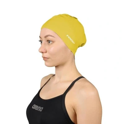 Imagen de DRUNA Gorro de Natación Silicona para Cabellos Largos, Silicone Cap, Piscina, Swimming Cap (Amarillo)