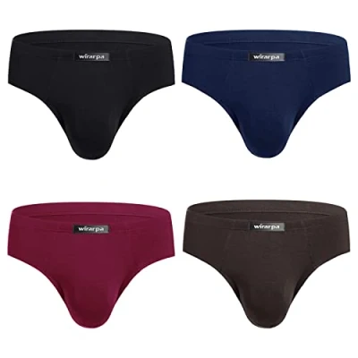 Imagen de wirarpa Slip Microfibra Hombre Modal Ropa Interior Briefs Calzoncillo para Pack de 4 Multicolor Tamaño M