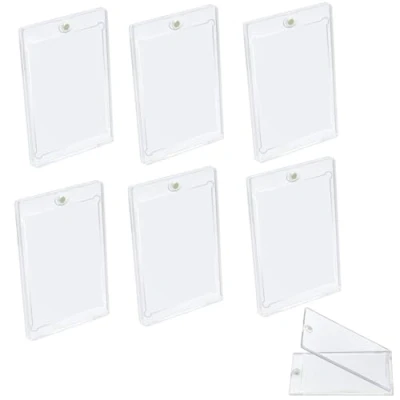 Imagen de Magnetic Card Holder,6 Piezas Fundas Magnéticas Tarjetero 35PT Cartas Coleccionables Marco de Protección UV Tarjeteros Magnéticos Transparentes para Magic Deportes Béisbol