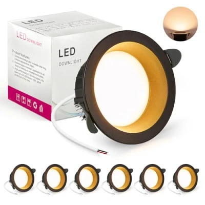Imagen de BRIMETI Downlight LED Techo Empotrable Negro, 6x 7W Foco Redondo 3000K Luz Blanco Cálido IP44, Recorte 70mm, AC 220 240V, de Ultraplano para Dormitorio, Baño, Cocina