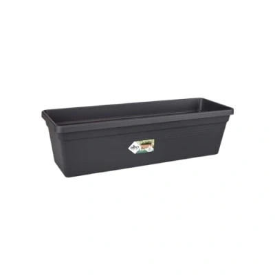 Imagen de Elho Green Basics Trough 40 Jardinera Living Black Exterior &amp; Balcón L 16.5 x A 39 A13.7 cm