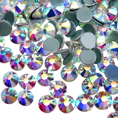 Imagen de Jollin Hot Fix Diamantes de imitación Cristal con Espalda Plana Diamante Redondo Gemas Strass, 4.8mm, SS20 1440pcs, Crystal AB