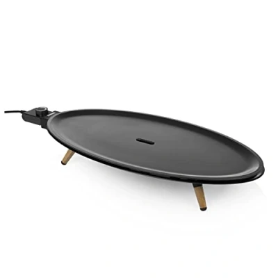 Imagen de Princess 103200 Table Chef Elypse Pure, 60 x 30 cm, diseño único ovalado, 2000 W, placa extraíble, color negro