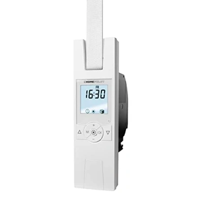 Imagen de HOMEPILOT Enrollador cinta RolloTron Premium mini Motor eléctrico con pantalla para control cómodo persianas. Accesorio Smart Home ¡adaptable instalación posterior! Capacidad carga: 45 kg