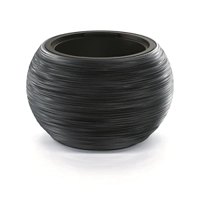 Imagen de Macetero color antracita, con depósito, colección FURU, de 43,5 x 27,5 cm, capacidad 11 L.