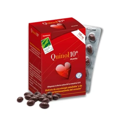 Imagen de Quinol10 Coenzima Q10 Ubiquinol 60 Perlas de 100 mg Contribuye al Funcionamiento Normal del Corazón Vitaminas B1, C y Zinc Ayuda a Disminuir el Cansancio Alta Asimilación 100% Natural