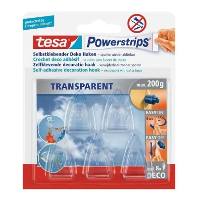Imagen de Tesa Powerstrips ganchos 0001300, transparente Inh. 5