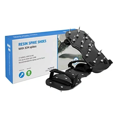 Imagen de Zapatilla de uñas profesional, 13 clavos, 3 cm, premontada, para suelos epoxi y poliuretano, zapatos pavimento, Negro , X Large Ancho
