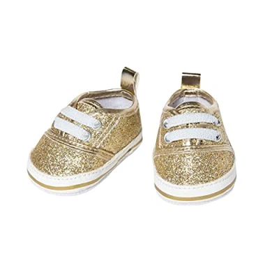 Imagen de Heless 146 Zapatillas con purpurina para muñecas, en dorado, talla 38 45 cm, zapatos chic efecto wow ocasiones especiales