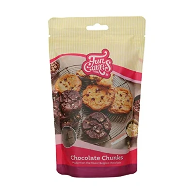 Imagen de FunCakes Trozos de Chocolate con Leche: Deliciosas Virutas Estables al Horno para añadir a Tartas, Magdalenas, Muffins o Galletas, Hecho Auténtico Belga, Halal. 350 g.