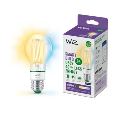 Imagen de Wiz Bombilla LED inteligente, E27, clase A (ahorro de energía), conécta via Wi Fi, tecnologia SpaceSense y Matter, compatible con Alexa