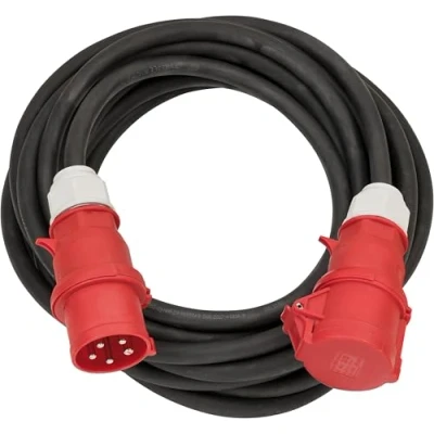 Imagen de Brennenstuhl Professional CEE Cable alargador eléctrico IP44 (Cable de 25 m, con Enchufe y Conector 400V/32A, 5 Polos, Uso en Exteriores, Made in Germany) Negro