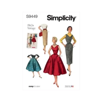 Imagen de Simplicity Patrón de costura S9449 para vestido, jersey y faldas mujer