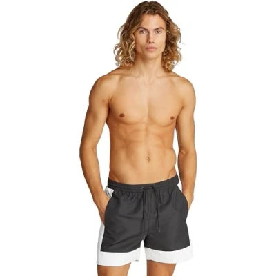 Imagen de Calvin Klein Swimwear Medium Drawstring Fashion Bañador, Hombre, Talla: XL, Black/white