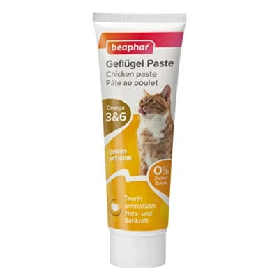 Imagen de Beaphar Pasta de Aves Corral para Gatos, Contiene taurina y Omega 3 (1 x 100 g)