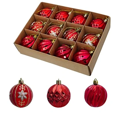 Imagen de Bolas de Navidad Adornos para árbol 12 pcs 6cm Uten inastillables Decoraciones Colgantes Navidad, decoración festividades