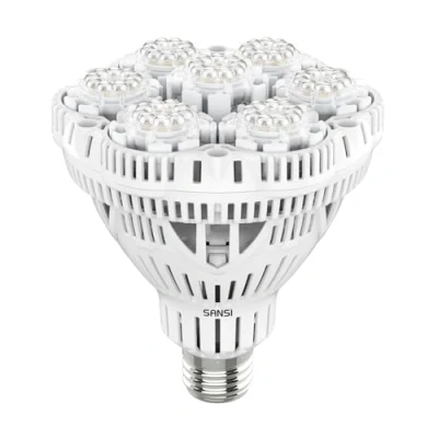 Imagen de SANSI Lampara de Plantas, Bombilla Crecimiento LED 36W E27, Luz Plantas Interior Espectro Completo, Tecnológico COC, Ángulo Haz 60, PPF 65 μmol/s, Cobertura Vegetal: 2x4 Sq Ft