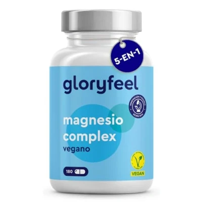 Imagen de magnesio Complex 5 en 1: Citrato, Bisglicinato, Malato, Óxido y Ascorbato de 180 Cápsulas complejo (para 3 meses) Vegano, probado laboratorio sin aditivos