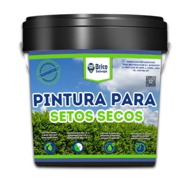 Imagen de BRICOSALVAJE Pintura para Setos Secos, Fácil aplicación, 100% Ecológica, Al Agua, Alta Cubrición (4 Litros)