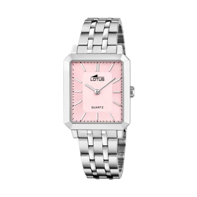 Imagen de Lotus Reloj Mujer 18980/3 Square Series Caja de Acero Inoxidable 316l Plateado Correa