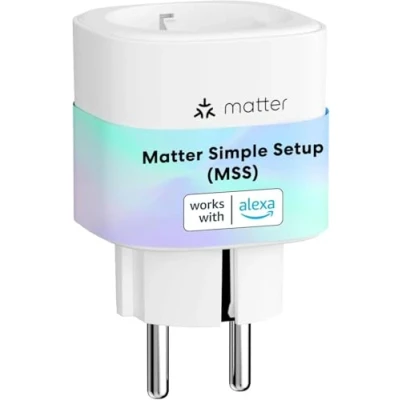 Imagen de Meross Enchufe Inteligente Matter con Consumo de Energía, WiFi Simple Setup(MSS), Mide Producción Paneles Solares Fotovoltaicos, Soporte para Alexa, Apple Home y Google