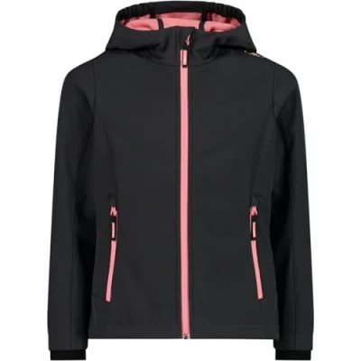 Imagen de CMP Chaqueta Kid G Con Capucha Fija, Softshell Unisex niños, Negro (Antracita Melocotón), 128