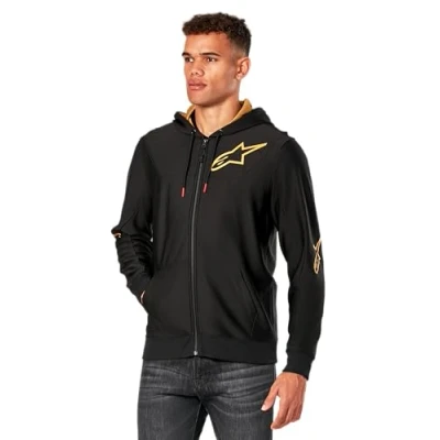 Imagen de Alpinestars Sessions V3 Hoodie Sudadera, Negro/Oro, Large para Hombre