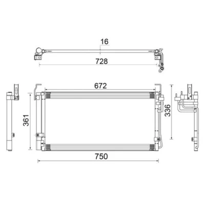 Imagen de MAHLE ORIGINAL AC 265 000S Condensador con secador 672