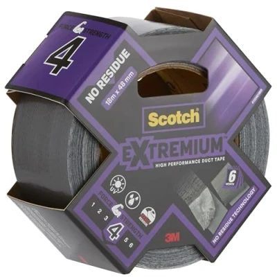 Imagen de Scotch Extremium Sin Residuos Cinta Americana de Altas Prestaciones, 18.2 m x 48 mm Adhesivo Extra Fuerte