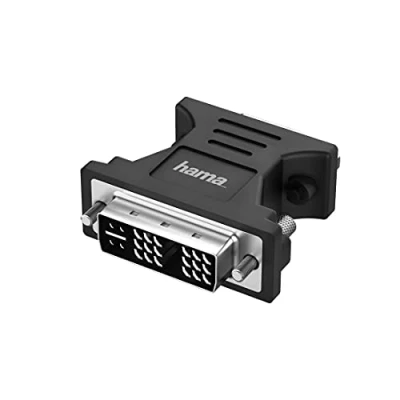 Imagen de Adaptador Hama 00200340, Full HD, De DVI a VGA, Negro
