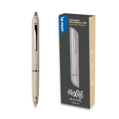 Imagen de PILOT Frixion Ball Zone Beige en caja regalo Bolígrafo retráctil borrable de primera calidad con Tinta rollerball recargable y ergonómico negra Punta Media