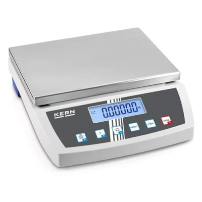 Imagen de KERN IoT Line Báscula de mesa con gran área pesaje y placa robusta acero inoxidable, alta resolución, 16 kg, legibilidad 0,05 g, 350 mm x 390 120