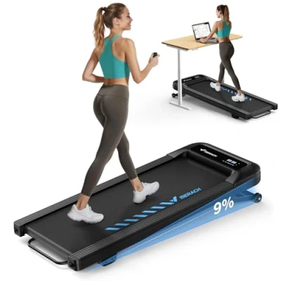Imagen de Merach Cinta de Correr, 9% Inclinación Automática Andar, 3 en 1 Walking Pad, 6km/h Caminadora Electrica para Casa y Oficina, 2.5HP Treadmill Capacidad 120KG, App Remoto
