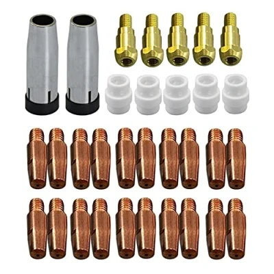 Imagen de RIVERWELD 24 kd MB24 Consejo de contacto 0.8 mm boquilla gas cónica Soporte la punta MIG MAG CO2 soldadura 32 piezas