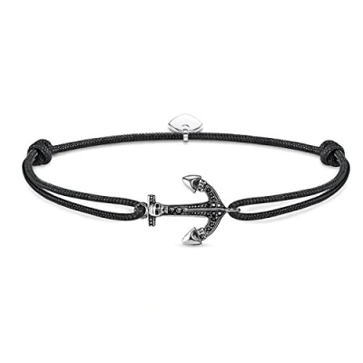 Imagen de Thomas Sabo Pulsera para Tobillo de Mujer &quot;Little Secret&quot;, Plata Ley 925, Negro