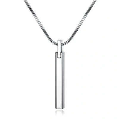 Imagen de COAI® Collar de Colgante Barra Cuadrada Tungsteno Simple para Hombre 55cm