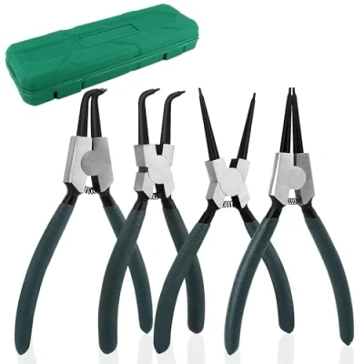 Imagen de NVIYAM 4 Piezas Juego de Alicates Circlips,Alicates Circlip Interiores Externos con Mango Aislado,Resistentes a la Corrosión,Alicates Caja Almacenamiento Portátil